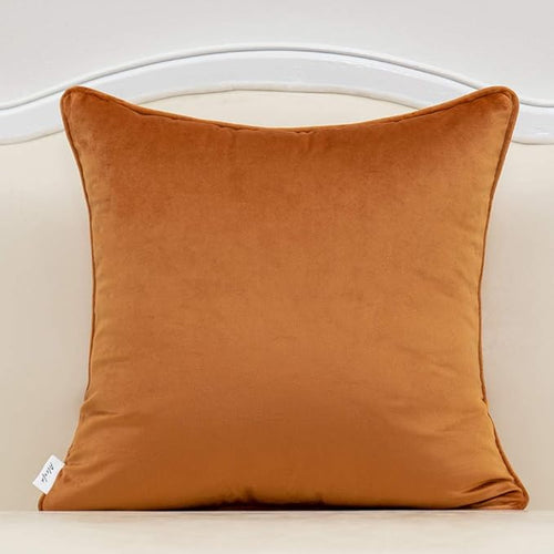 Alerfa 20 x 20 Inch Square Leaf Pillow Embroidery Cut Velvet Cushion Case Luxury Modern Lumbar Throw Pillow Cover Decorative Pillow for Couch Sofa Living Room Bedroom Car, Orange