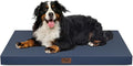 Tail Stories Outdoor XXL Dog Bed Waterproof, Dog Bed for Extra Large Dogs, Orthopedic Egg Crate Foam Pet Bed with Washable Removable Oxford Cooling Cover, 47x29 Inch, Navy