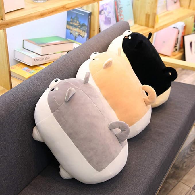sofipal Shiba Inu Dog Plush Pillow,Cute Corgi Stuffed Animal Toy Doll Gifts for Valentine,Christmas (Gray, 19.6 inch)