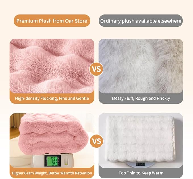 SOMAHE Dog Blanket Self-Warming Throw for Medium & Large Dogs, Dual-Side Sherpa Plush, Thick Crate Bed Cover & Car Seat Mat, Anti-Static Machine Washable No Shrink, 39x30 Inch Pink