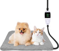 Ringco Pet Heating Pad for Cats & Small Dogs with 12 Adjustable Temperature, Waterproof & Chew Resistant Cat Dog Heating Pad with Timer, Heated Cat Bed with Fleecy Cover (S: 20” x 16”)