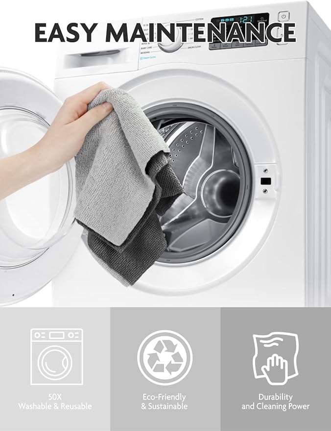 Fantasticlean Microfiber Cleaning Cloth Roll -675 Pack, Tear Away Microfiber Towels, 12" x 12", Reusable, Washable, Ultra Absorbent for All-Around Cleaning Supplies (9 Rolls of DimGray)