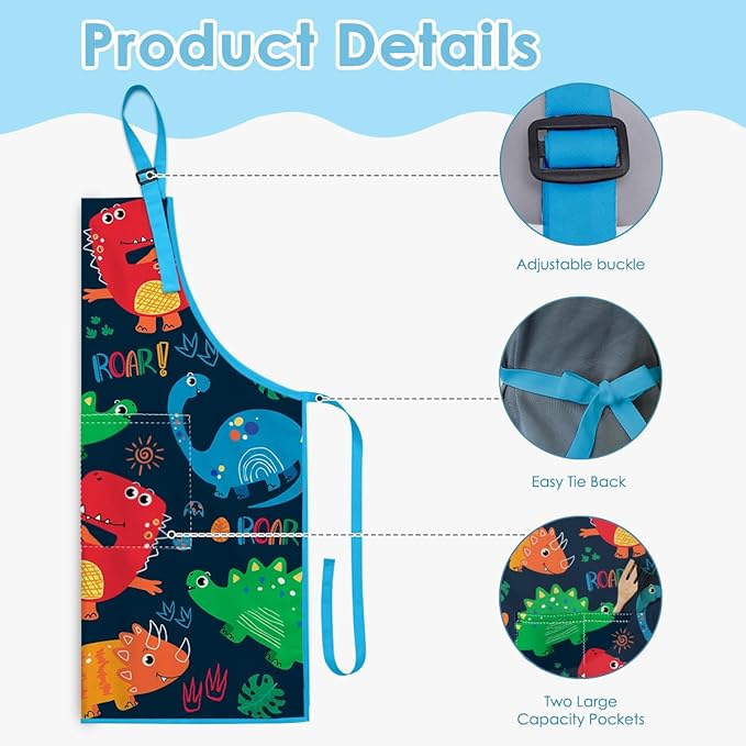 SANDJEST Kids Apron with Chefs Hat Set, Kitchen Apron Gifts