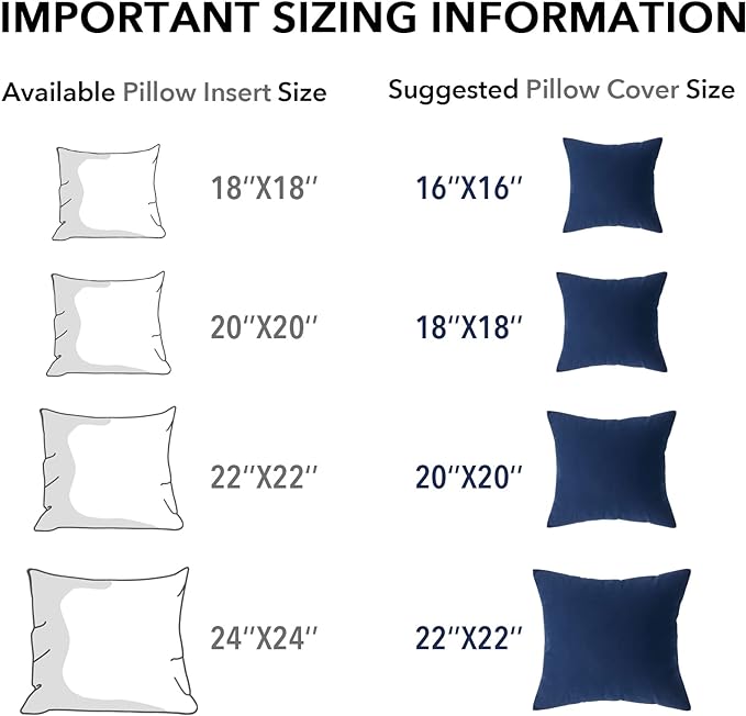 Oubonun 28 x 28 Throw Pillow Inserts, Firm and Fluffy Decorative Square Pillows for Couch Bed Sofa with Soft Cotton Cover White Cushion with Down Alternative Pack of 2