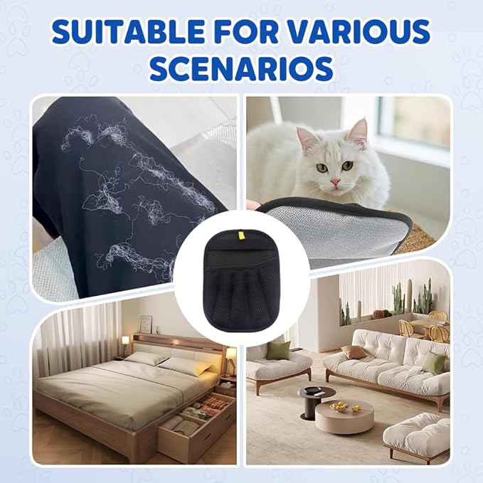2PCS Pet Hair Removal Glove for Cats Dogs,2025 Electrostatic Pet Hair Remover Grooming Removal Gloves for Pets Hair,Hair Remover Gloves for Couch Clothes Carpet Bed Furniture Pet Grooming (2 Pack)