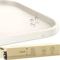 Feedoo Pet Feeding Mat [Warped Resistant Raised Edge], Water-Proof Silicone Placement for Food Water Bowls, Anti-Slip Base Protect Floor, BPA-Free&Dishwasher-Safe [23.5x13.5inch Large, White Sand]