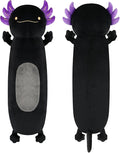 Dalmao 28 inch Black Axolotl Stuffed Animal, Cute Long Body Cuddle Squishy Pillow, Big Axolotl Plushies Toy Gifts for Kids, Boys for Birthday, Halloween, Christmas