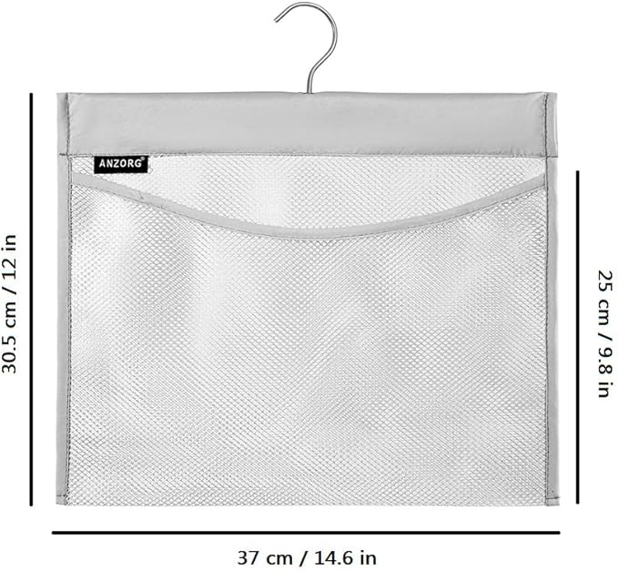 ANZORG Mesh Shower Organizer Hanging Caddy Quick Dry Bathroom Storage for Toiletry Accessories with Rotating Hanger (1 Pocket)