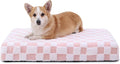 KSIIA Memory Foam Dog Bed Waterproof Dog Beds Orthopedic Crate Pad Supportive Crate Pads Soft Pet Mat for Medium Pet Mats with Removable Washable Cover & Non-Slip Bottom, 36 x 27 Inch, Pink