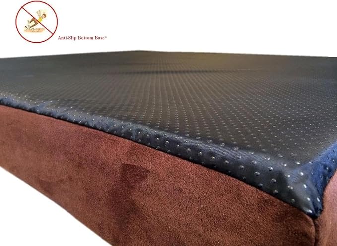 Dogbed4less Orthopedic Pet Bed with Memory Foam for Dogs, Waterproof Liner with Durable Nylon and Bonus Miscrosuede External Covers (Ballistic in Seal Brown, XL, 47" Length X 29" Width)