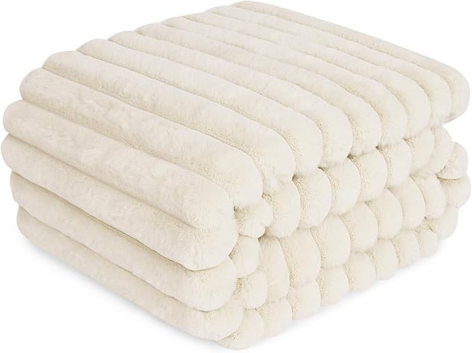 ZAKAPAWS Waterproof Dog Blanket for Bed, Luxury Plush Washable Large Dogs Blankets for Furniture Protection, Super Soft Calming Pet Blanket for Indoors (Cream, 60"x80")