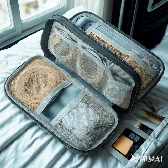 bytaoqipet Electronic Organizer, Travel Cable Organizer Case - Compact 8-Pocket Pouch for Chargers, Cords & Tech Accessories (8.2x5.9x2 Inch)