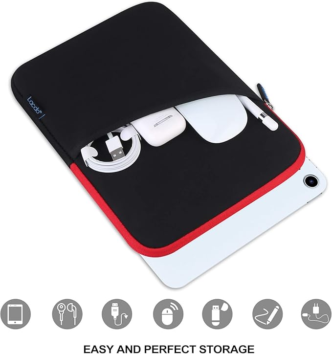 Lacdo Tablet Sleeve Case for 11 inch iPad A16 / 11 inchs iPad Pro M5 M4 / 11" iPad Air M3 M2 / 10.9" iPad / 10.2" iPad / 10.9" ipad Air / 11 Inch Samsung Galaxy Tab A9+ Bag, Fit Magic Keyboard, Red