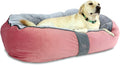 COZY ONE Mia Collection Self-Warming Oval Dog Bed - Ultra-Soft Plush Dream Pet Bed with Removable Velvet Cover - Cozy Dog Beds for X Large Dogs (42x36x12 Inch, Pink) - Made in USA