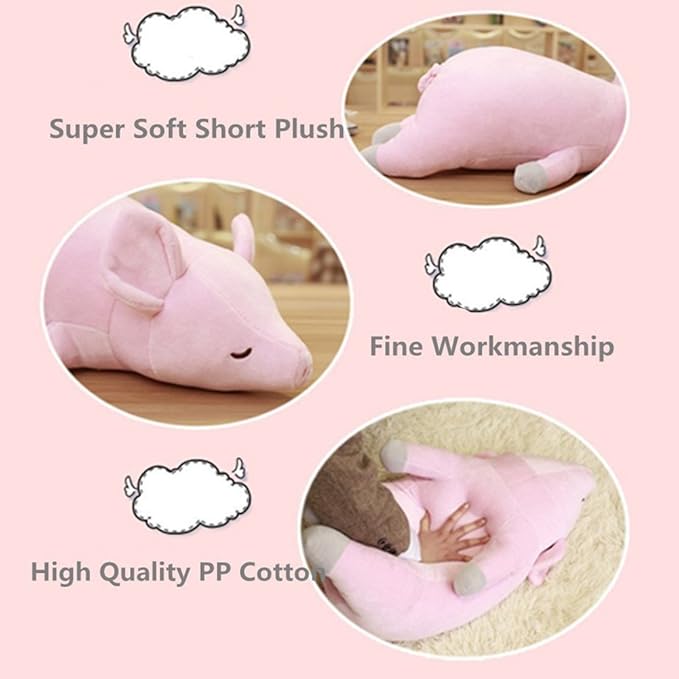VSFNDB Stuffed Plush Pig Animal Toy 20 Inches Pink Piggy Animal Stuffed Plushies Super Soft Cute Cuddly Pillow Cushion Stuff Dolls Gifts for Children Kids Boys Girls Room Decor Bed Nursery, 20Inches