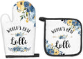 Lolli Gifts Oven Mitts and Pot Holders Sets, Gifts for Lolli from Grandkids Kitchen Decor Accessories Sets, World’s BestLolli Heat Resistant Oven Glove Potholders for Kitchen Cooking Baking BBQ