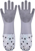 1TO3GO Pet Grooming Gloves Pet Hair Remover Cat, Dog Washing Gloves Silicone Heat Resistant Cleaning Gloves with High-Density Teeth Grooming Gloves for Dogs, Cats, Horses, Rabbits (1 Pair - Gray)