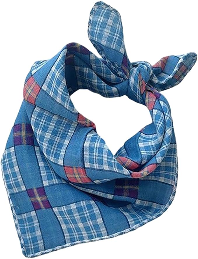 Pemilosci Double Layers Two Tones Dog Cotton Square Bandana Bibs Scarf Kerchief for Small Medium Dogs Boy or Girl - DCB23 B&W