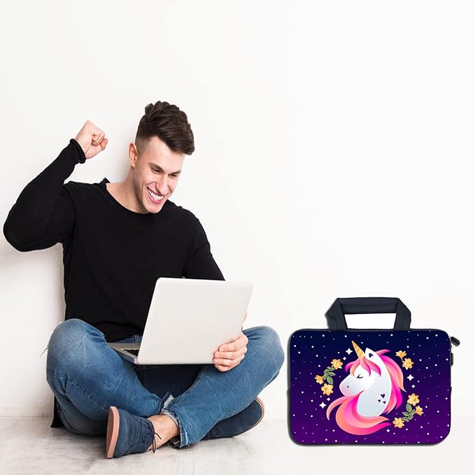 AMARY Chromebook Case 11.6" 12" inch Laptop Handle Bag Neoprene Notebook Carrying Pouch Ultrabook Case Tablet Cover Fit Apple MacBook Air HP DELL Lenovo Asus Samsung (Unicorn)