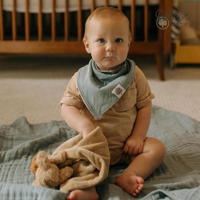 Parker Baby Muslin Blanket | 100% Soft Cotton Toddler Quilt & Baby Muslin Swaddle | Gender Neutral Design 47" x 47" Blanket