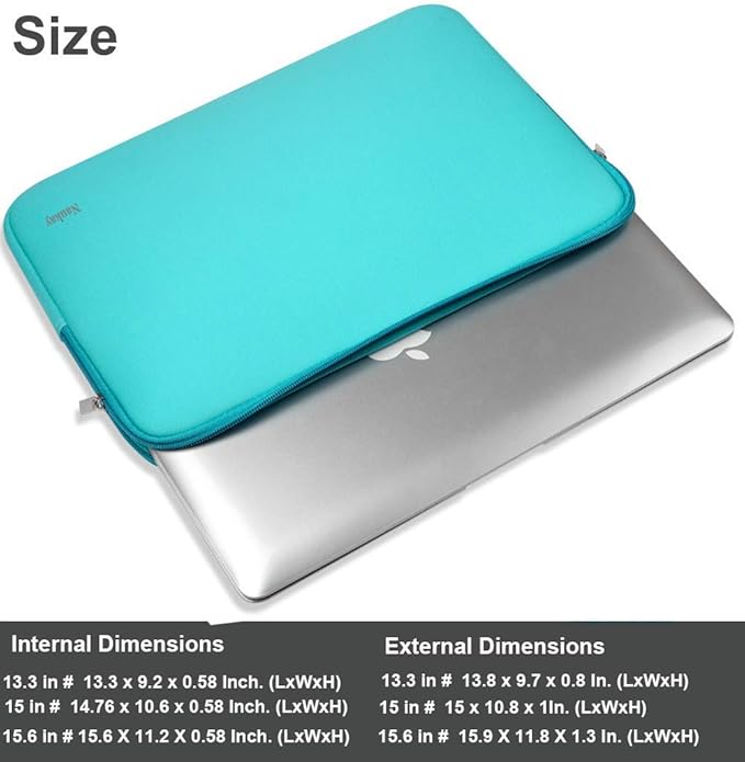 Naukay 15.6 Inch Laptop case Bag,Against dust Resistant Neoprene Notebook Computer Pocket Sleeve/Tablet Briefcase Carrying Bag Compatible 15-15.6 Inch HP/Dell/Asus/Acer/Toshiba/Fujitsu-Blue