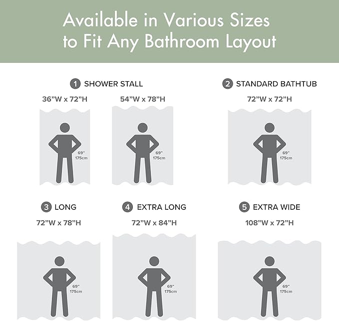 Madison Park Shower Curtain Spa Waffle Weave Wide Shower Curtain for Bathroom 3M Scotchgard Moisture Management, Spa Quality Modern Shower Curtains for Bathroom, Extra Wide 108"x72" Sage Green