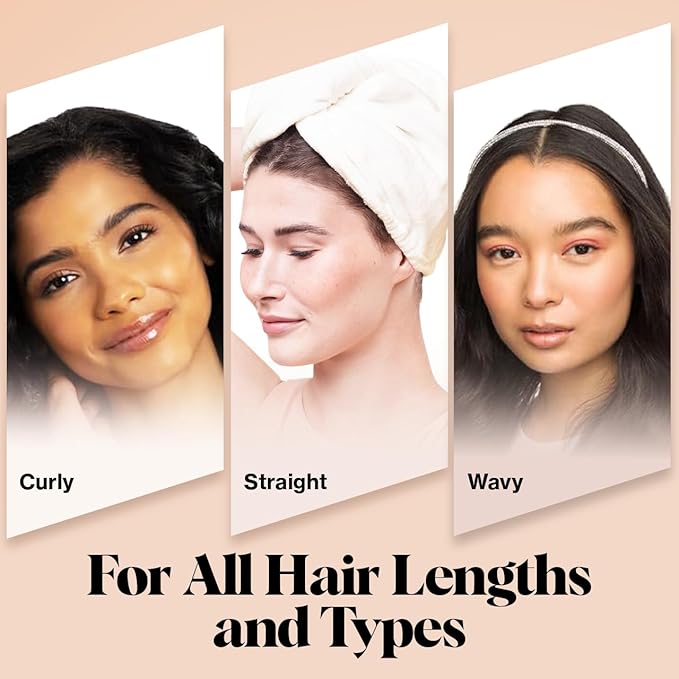 Kitsch Microfiber Hair Towel Wrap for Women - Microfiber Towel, Super Absorbent, Quick Dry, Anti-Frizz - for Long and Short Hairs, Turbans for Women, Hair Wrap - White Ivory