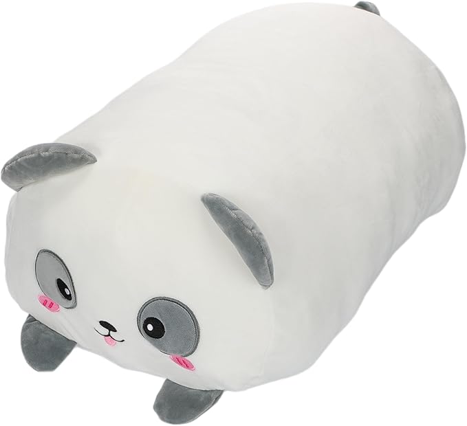 TemBe 23.6 inch Cute Large Panda Plush Stuffed Animal Pillow, Very Soft Squish Mellow Hugging Toy Gifts for Bedding, Kids Sleeping Cute Pillow (Panda)