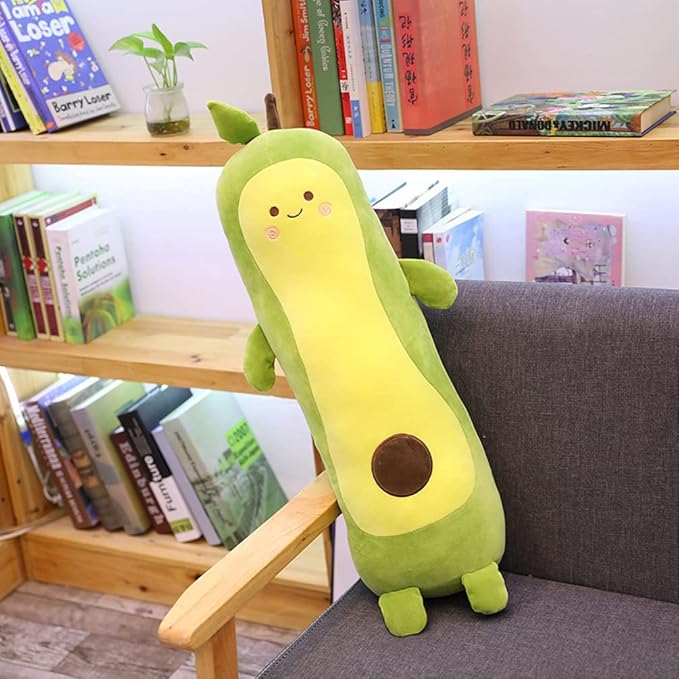 MMTTAO Long Avocado Stuffed Animal 22 Inch Plushies Squishy Snuggle Plush Toy Soft Kawaii Food Shaped Plushie Fruit Series Hugging Pillow Cushion Gift for Kids Boys Girls Home Bedroom Decor, 22Inches