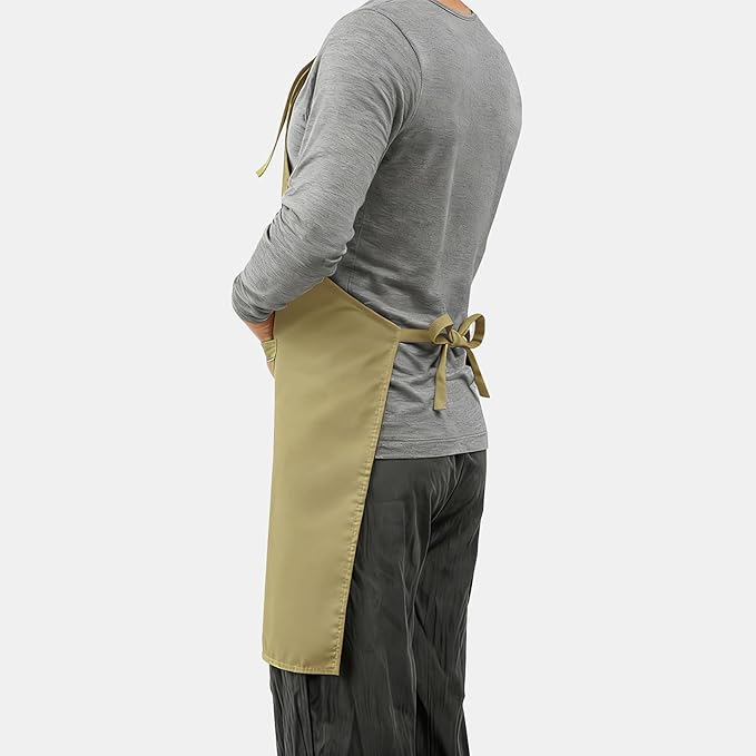 Vinchef New Soft Canvas Apron, Adjustable Neck Strap, Large Pocket, Unisex Kitchen Apron, Cooking Aprons for Women and Men