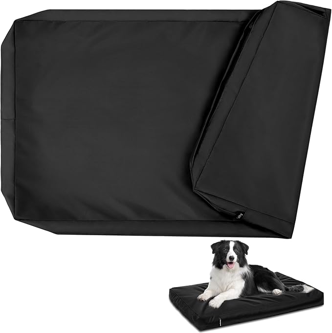Waterproof Dog Bed Cover Replacement Washable, Easy to Clean, Pet Hair Resistant, Heavy Duty Oxford, Zipper Closure, Indoor/Outdoor Use, Fits 42 Inch Dog Crate - Extra Large XL - 41"x 27"x 4" - Black