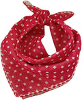 Pemilosci Double Layers Two Tones Dog Cotton Square Bandana Bibs Scarf Kerchief for Small Medium Dogs Boy or Girl - DCB07 R&B