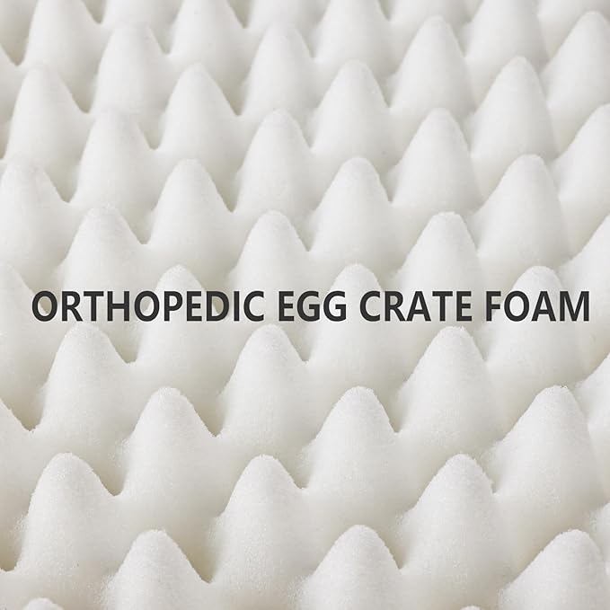 Patas Lague Orthopedic XL Dog Bed Large Sized Dog 48''X30'', Soft Waterproof Egg Crate Foam Large Pet Crate Beds Mat with Removable Washable Cover and Non-Slip Bottom, Purple