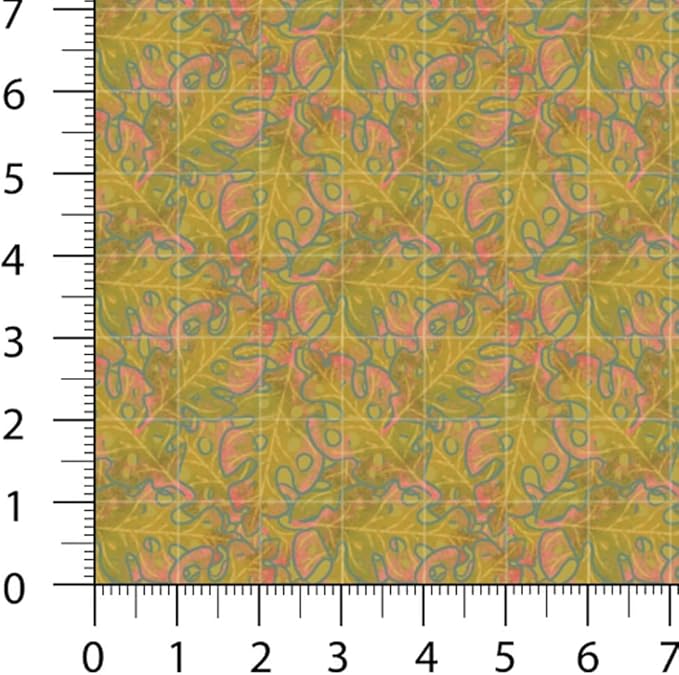 Tropical Patchwork Fabric Panel 100x155 cm – 100% Cotton Satin, 6 Coordinated Botanical & Bird Prints on One Continuous Sheet (Wild Tropics, 6pcs 50x50cm)