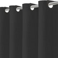 Inhousolu No Hook Waffle Weave Shower Curtain with Removable Snap in Fabric Liner Set for Bathroom, 230 GSM Heavy Duty Weighted Hem, Water Repellent Washable Bath Curtains, 72 x 72 Inch, Black