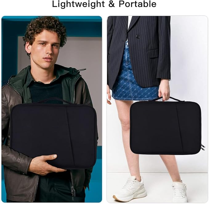 12-12.9 Inch Tablet Sleeve Bag for 12.4" Samsung Galaxy Tab S10+ S9+ Plus/S8+/S7+ Plus/S7 FE,2025 13" iPad Air M3 M2/iPad Pro M5 M4/Pro 12.9"/Microsoft Surface Go 2 12.4"/Pro 11 10 Carrying Case-Black
