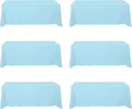BRILLMAX 6 Pack Light Blue Tablecloths for 8 Foot Rectangle Tables 90 x 156 Inch - 8ft Rectangular Bulk Linen Polyester Fabric Washable Cloth Cover for Wedding Reception Banquet Birthday Party