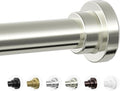 Mcrbeay Shower Curtain Rod, 1" Diameter Heavy Duty Tension Shower Rod, Non Slip Adjustable 28-74 inch No Drill Shower Curtain Rods Spring Tension For Bathroom, Shower Stall, No Rust, Brushed Nickel