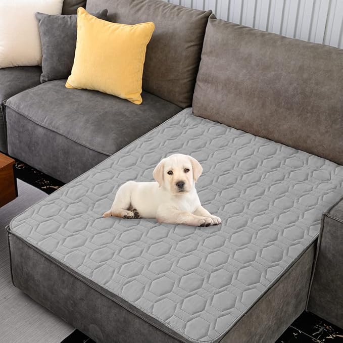 Tcksstex Waterproof and Non-Slip Dog Bed Cover and Pet Blanket Sofa Pet Bed Mat ，car Incontinence Mattress Protectors Furniture Couch Cover for Most Cats Dogs, Pets（82x102-Light Grey）