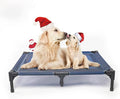 suddus Elevated Dog Bed for Medium Dogs, Dual Support Cooling Cot with Teslin Mesh, Portable Waterproof Pet Bed for Indoor/Outdoor Use, Large, 36x30x7 Inch, Blue