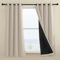 Rutterllow 100% Blackout Curtains 52x45 inch 2 Panels, Short Blackout Curtains for Living Room, Solid Thermal Insulated Noise Reduction Window Treatment Drapes for Bedroom/Kids Room(Beige)