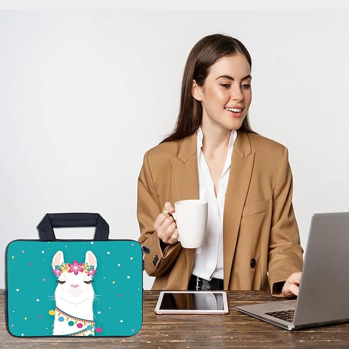 AMARY 11.6" 12" inch Laptop Handle Bag Neoprene Notebook Carrying Pouch Chromebook Sleeve Ultrabook Case Tablet Cover Fit Apple MacBook Air HP DELL Lenovo Asus Samsung (Alpaca)