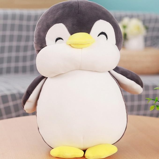 VSFNDB Stuffed Penguin Animal Plush Toy 12 Inch Gray Animal Stuffed Plushies Super Soft Cute Cuddly Pillow Cushion Stuff Dolls Birthday Gifts for Children Kids Boys Girls Room Decor Bedtime, 12Inches
