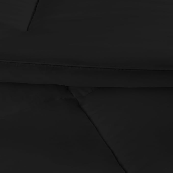 Utopia Bedding Comforters King Size, All Season Duvet Insert, Down Alternative Box Stitched Bed Comforter with Corner Tabs, Machine Washable (Black)