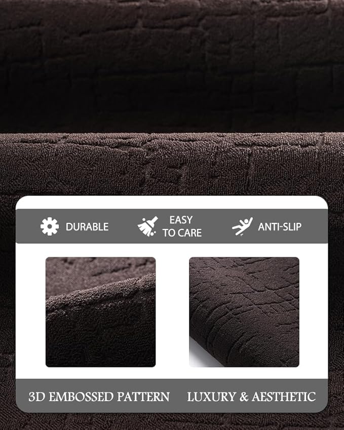 AMOAMI-Bath Mat-Absorbent Quick Dry Bathroom Floor Mats-Washable Rubber Backing Bath Mats for Bathroom Rugs Fit Under Door-Bath Rug for in Front of Sink Bathtub Shower Room, Brown 20''x32''