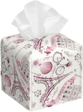 PVC Tissue Box Cover Holder,Tower Square Decorative Organizer,5.2"X5.2"X5.2" Tissue Case for Bathroom,Tabletop,Car,Office