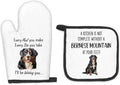 Bernese Mountain Dog Gifts Oven Mitts and Pot Holders Sets, Bernese Mountain Dog Decor Kitchen Accessories Sets, Complete Without Dogs Heat Resistant Oven Glove Potholders for Kitchen Baking