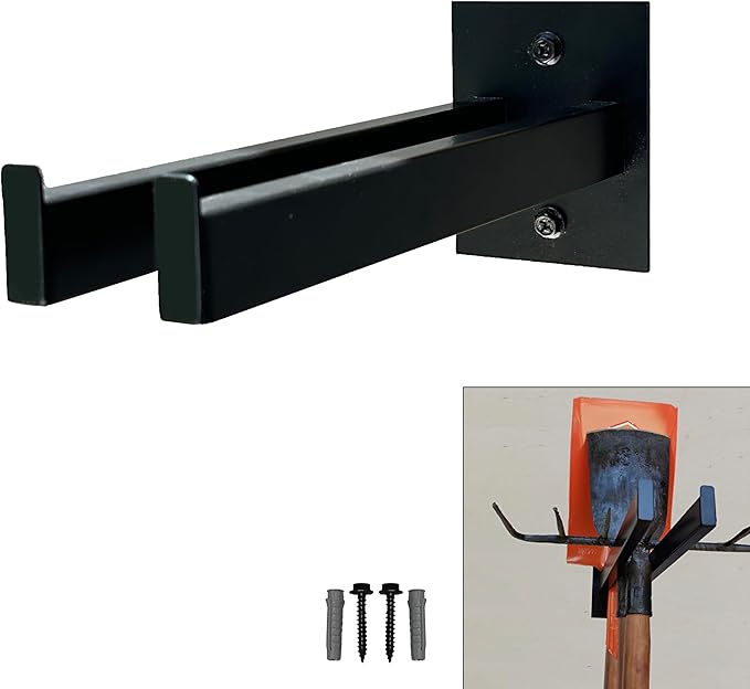 JLDGMXCDZ Wall Mounted Tool Rack, Heavy Duty Tool Rack for Heavy Tools Such as Shovels,Snow Shovel And Rakes, With Metal Screws and Anchors