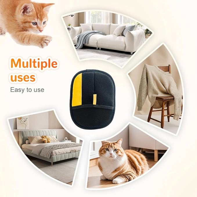 Poouty Electrostatic Pet Hair Removal Glove, Hair Cleaning Gloves for Pets Grooming, Dog Hairs Remover Gloves for Bed Clothes