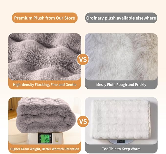 SOMAHE Self-Warming Cat Blanket, Dual-Side Plush Sherpa Throw with Anti-Static, Snuggle Mat for Kittens & Cats, Cozy Bed Topper for Windowsills & Couches, Machine Washable & Dryable, 21x18 Inch Gray